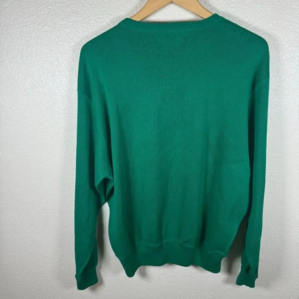 Polo Ralph Lauren Golf Green Crewneck Pullover Sweater Embroidered Size M